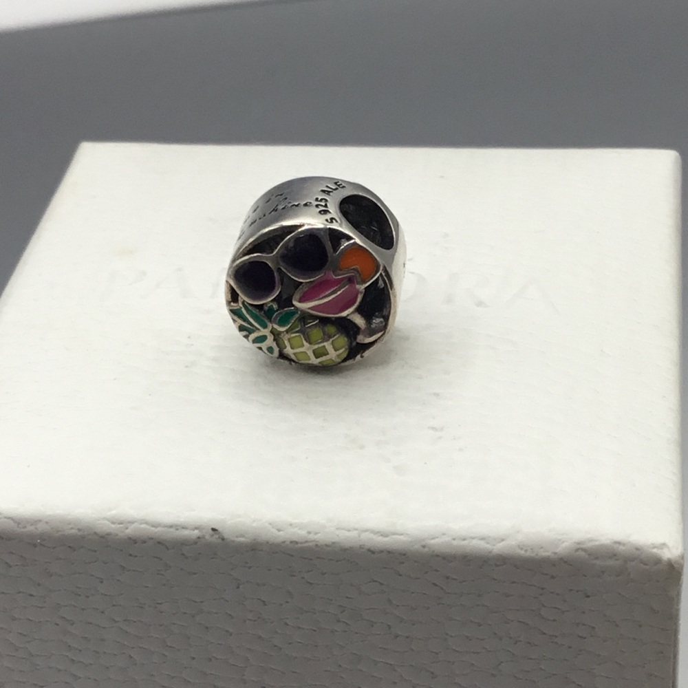 Pandora Summer Fun “Live in the Sunshine” Sterling & Enamel Charm - Picture 2 of 6
